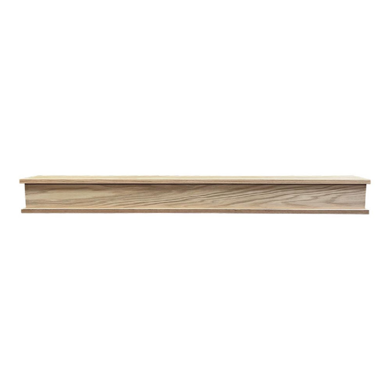 Floating Wood Fireplace Mantel Shelf - 100% Hardwood Oak Shelf For Hanging Above Fireplaces, Unfinished Oak, 48"