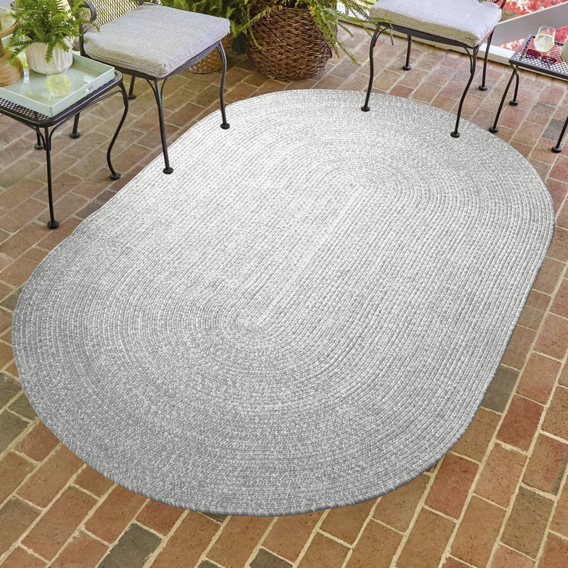 Tapis de couloir ou tapis d'extérieur tressé réversible Ulmer, Ovale 5 pi x 8 pi