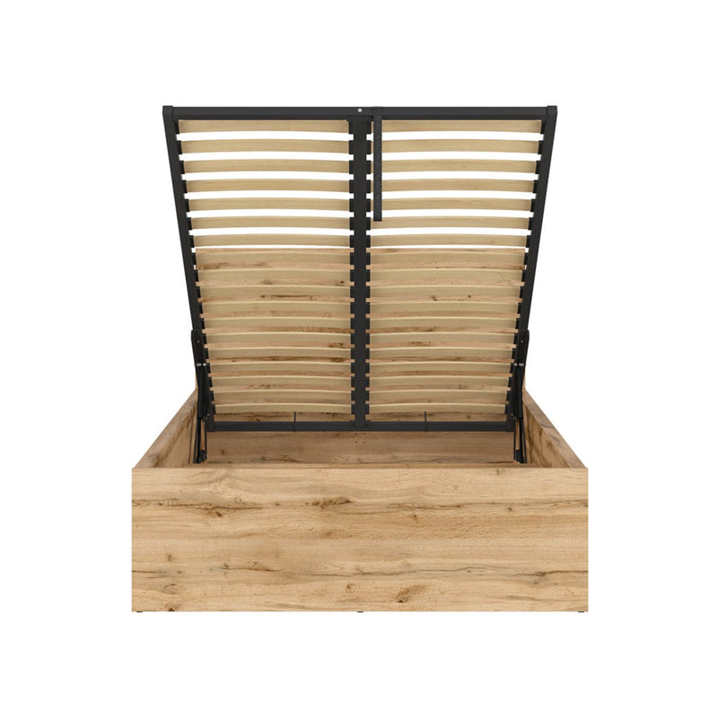Kennet Ottoman Bed with Lift-Up Storage, Small Double (120 x 200cm), Oak Wotan