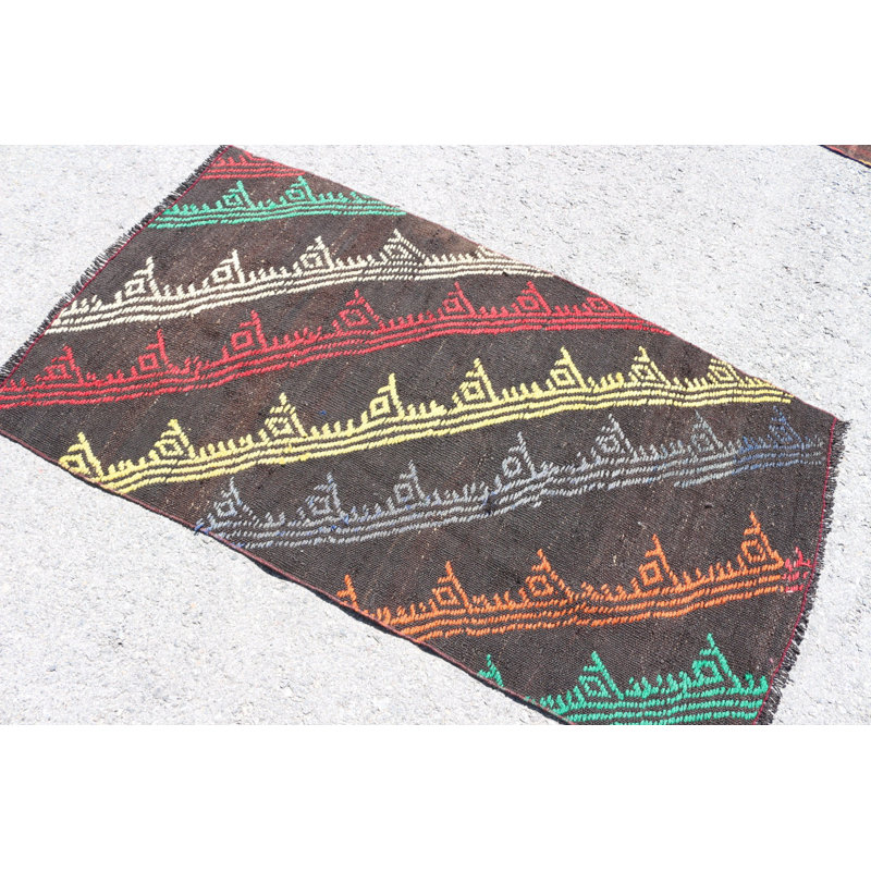 Tapis turc tissé à la main en mélange de laine rouge et bleu, idéal pour les planchers de salon et de chambre à coucher