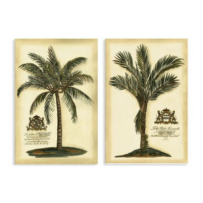 Vintage Historical Palms 2pc Canvas Set, design by Vision Studio