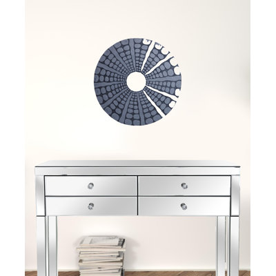 Décoration murale grès de forme ronde avec galet Stardust petit, gris