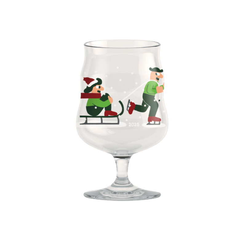Verre à bière Mikkeller Universal Christmas 2025, transparent, déco, 13,5 oz