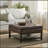Sophisticated Square Ottoman With Storage And Bottom Rack, A Stylish And Functional Addition To Any Room