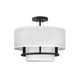 Graham Three-Light Semi-Flush Mount Ceiling Light w/ Faux Parchment Shades