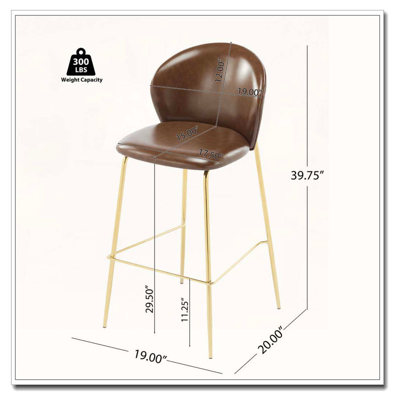 Tabouret de bar rembourré à structure métallique