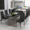 Ensemble de 6 chaises de salle à manger en similicuir noir