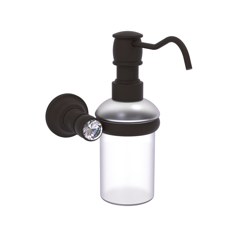 Distributeur de savon mural en cristal Gavin, Bronze huilé