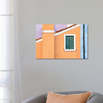 Italy, Burano. Pastel House Walls. by Jaynes Gallery - Wrapped Canvas Print