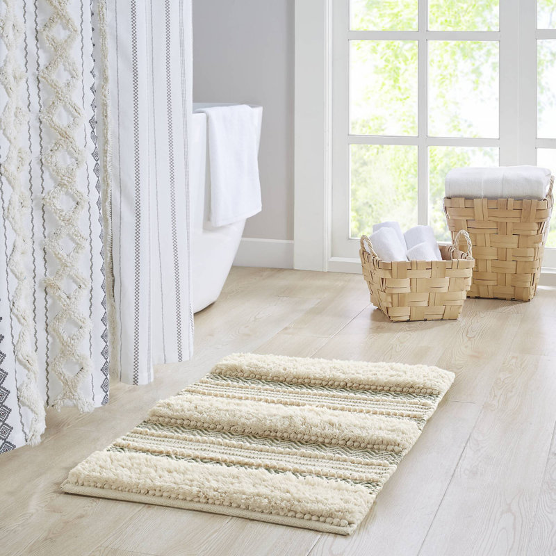 Tapis pour salle de bain Asher, L 32 po x l 20 po, Vert sauge