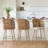 Damico 28.5" Upholstered Rattan Backrests Arm Bar Stool