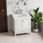 Meuble-lavabo 30 po en marbre de Carrare avec lavabo en céramique-598029524