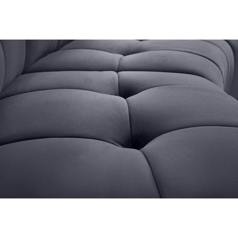 Jedson Velvet Sectional Symmetrical, Grey Velvet