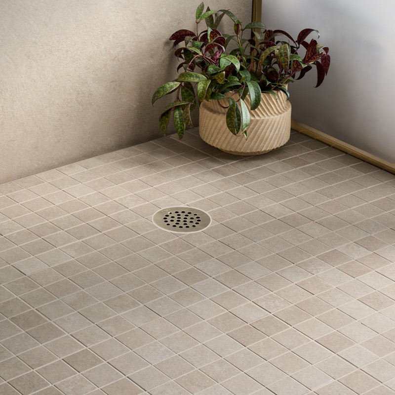 Stoneside 2x2 Porcelain Matte Mosaic Tile, Cream Beige