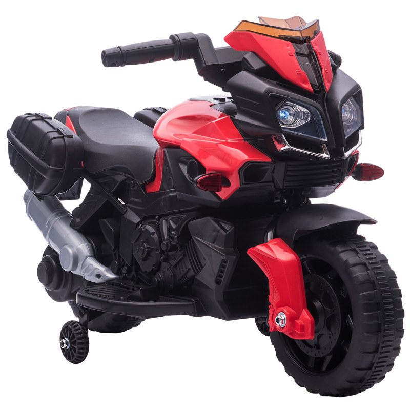 6-Volt Red Electric Kids Motorcycle with Training Wheels