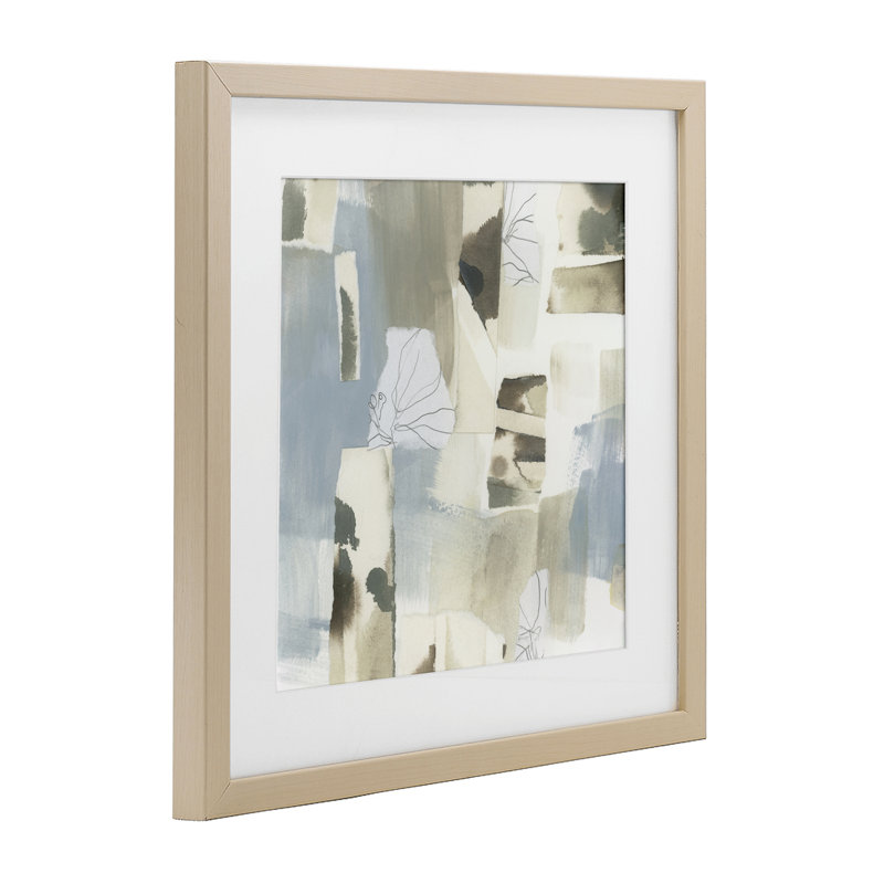 «Subtle Paper Waterfall», reproduction encadrée sous verre, design par June Erica Vess, Cadre de récolte en pin