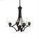 Zilo 4 Light Uplight Chandelier Shown In Dark Granite Finish With 4.5” Square Clear Bubble Glass