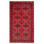Tapis rouge Baluch unique fait à la main 4 pi 0 po x 7 pi 0 po One Of Kind