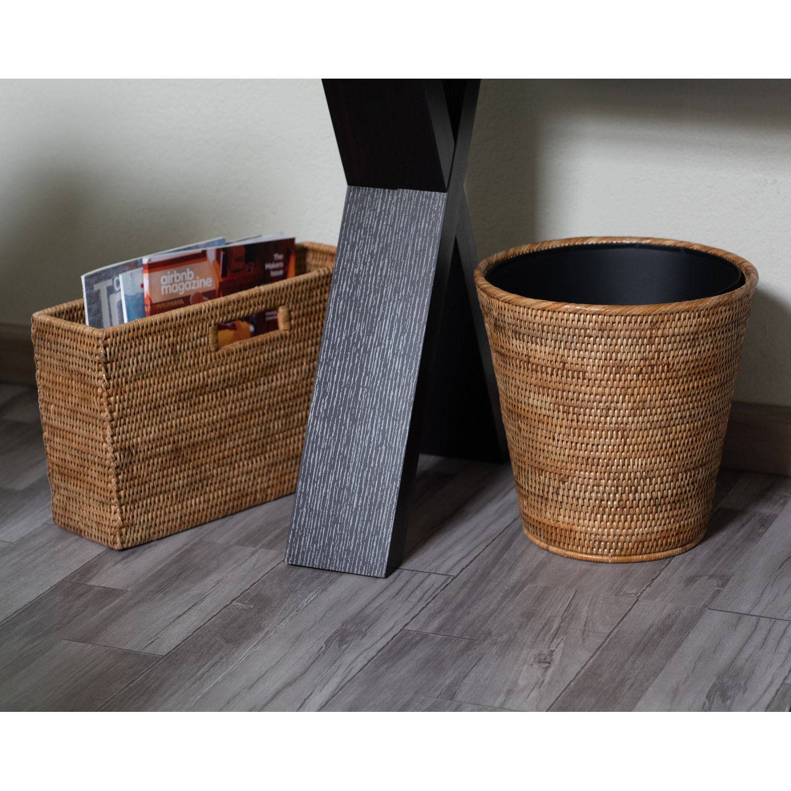 Cloverly 4gal Waste Basket, Honey Brown