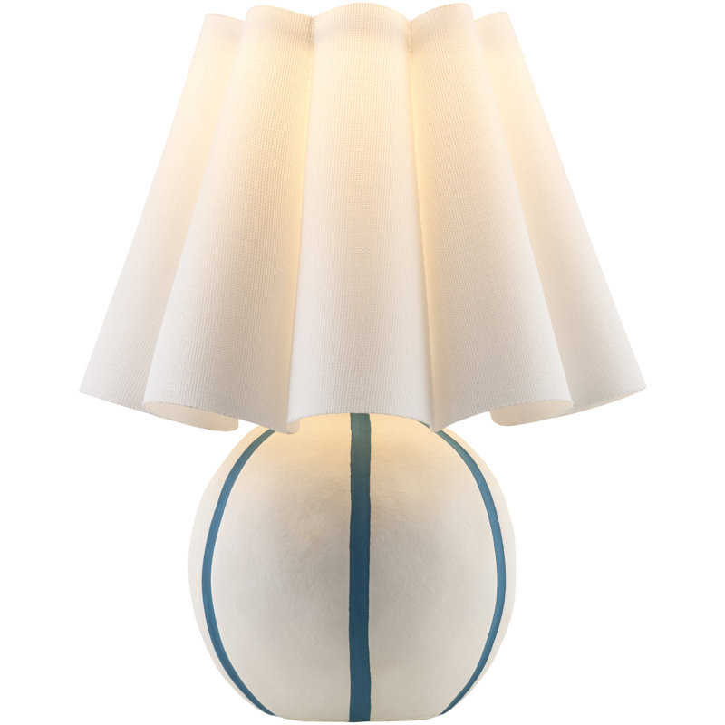 Lampe de table Caistance Kval, Crème/bleu