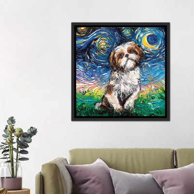 " Shih Tzu Night " Oil Painting