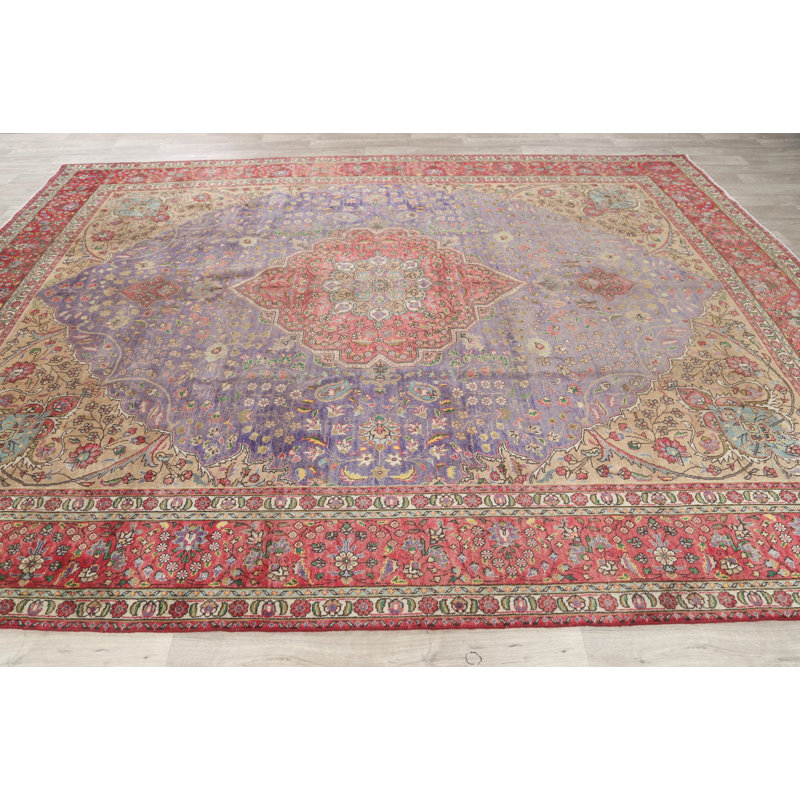 Tapis de zone en laine 10 pi 3 po x 13 pi 8 po one-of-kind-noué la à la main bourgogne Middletown