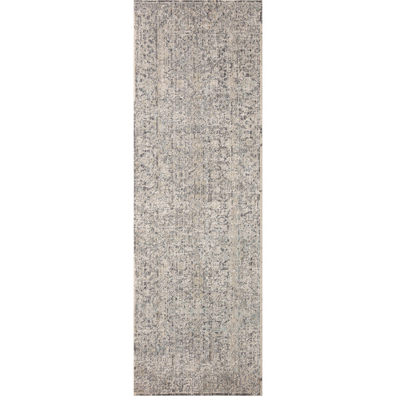 Stone and Mist Wool and Synthetic Runner Rug, 2'-7" x 12'-0"