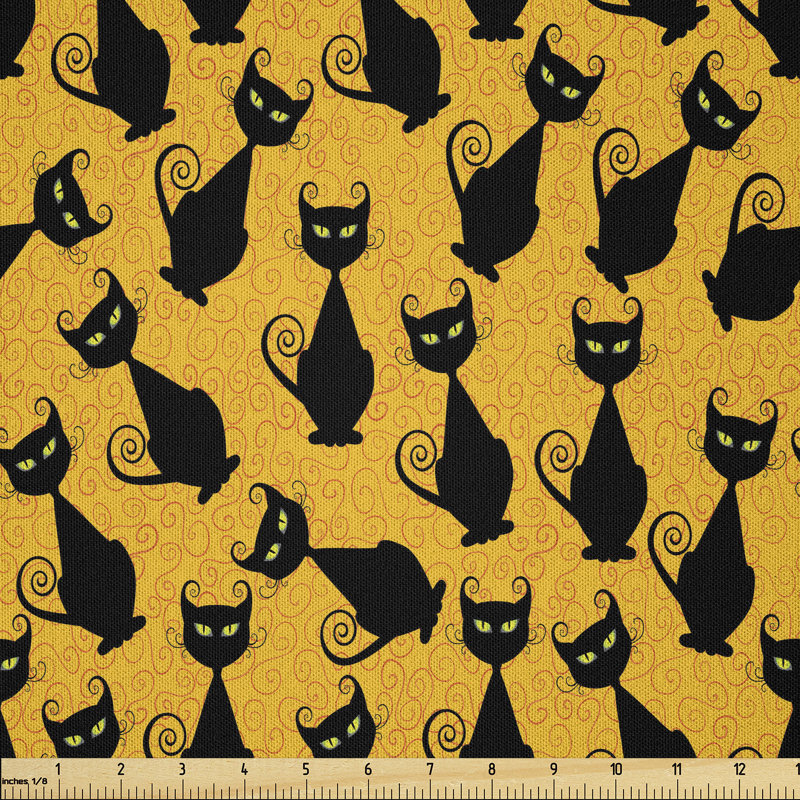 Black Cat Fabric