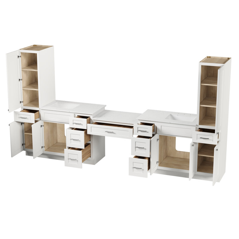 Meuble-lavabo double Disar, Blanc
