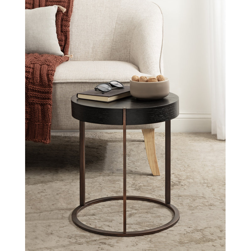 Round Wooden Short Side Table