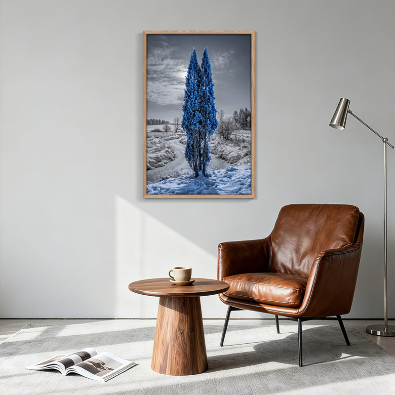 Arbre bleu, ensemble de 1 reproduction d'art sur toile, H 36 po x l 24 po, Naturel