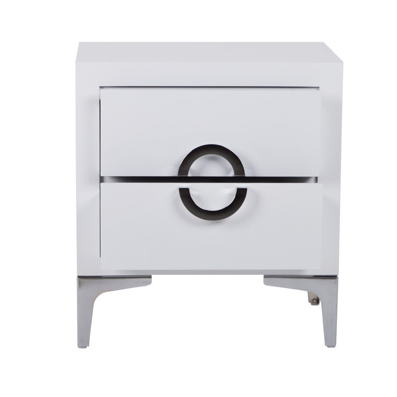 Paulus 45cm W Bedside Table, White
