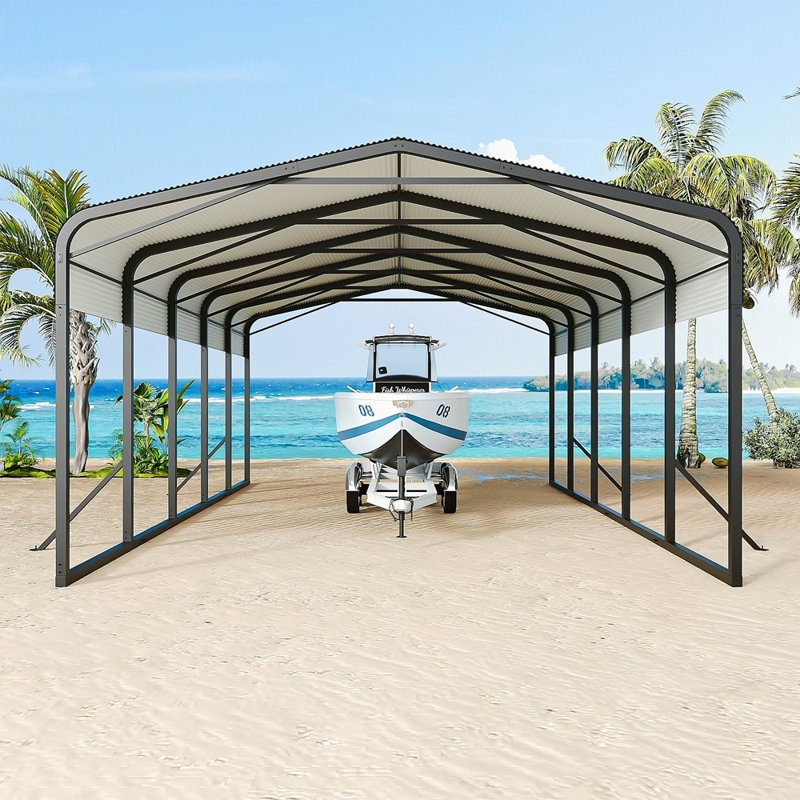 15X25ft Metal Car Carport(Package B)