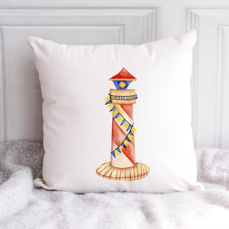 Nautical Sea Life_256 - Coussin décoratif en polyester, H 18 po x l 18 po