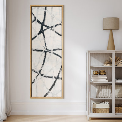 «Black Ink Ribbon Line», art abstrait sur toile légère