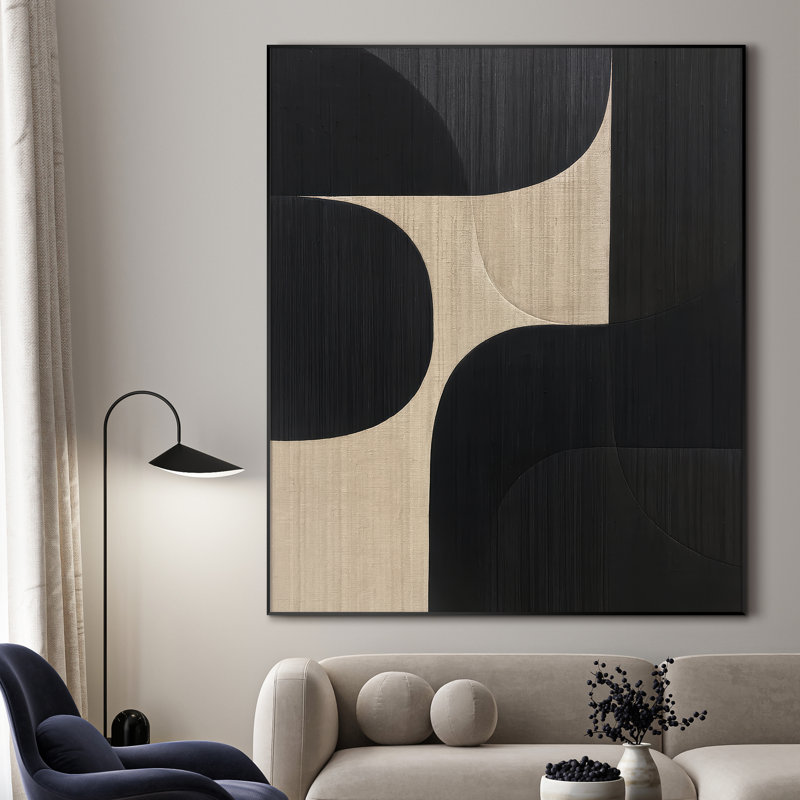 Extra Large Wall Art Fabric Print - Abstract Modern Artwork Artwork Decor for Living Room or Bedroom - "Frame Assembly Required (Unfinished Frame)"