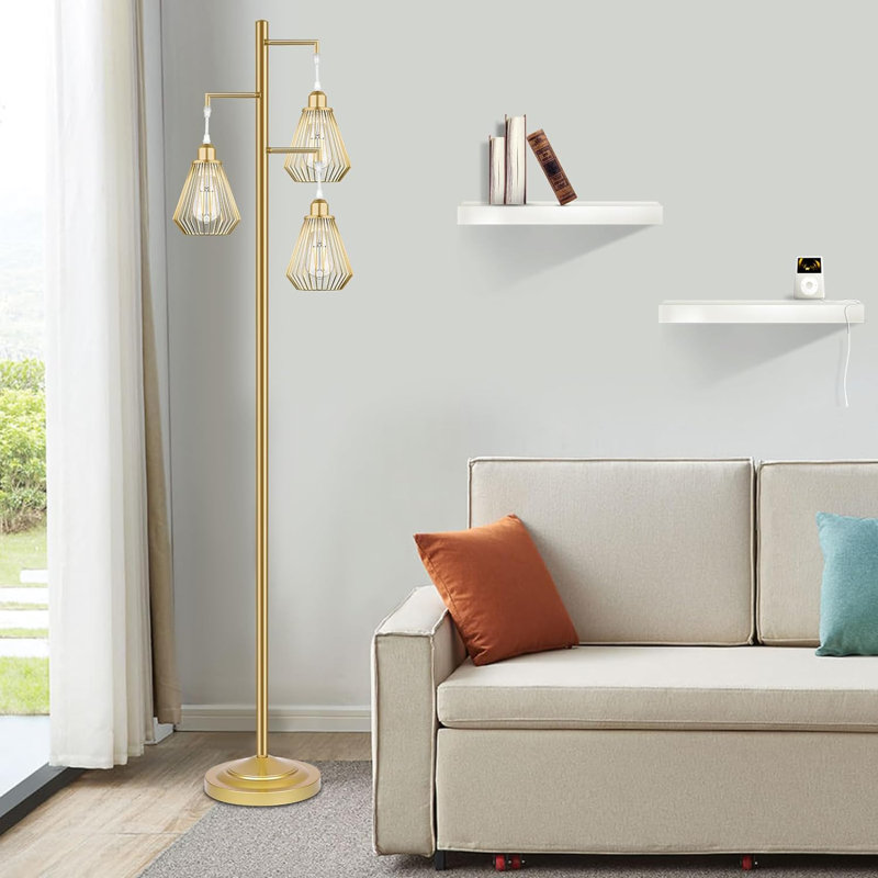 Lampes sur pied industrielles 68 "pour le salon, Noir