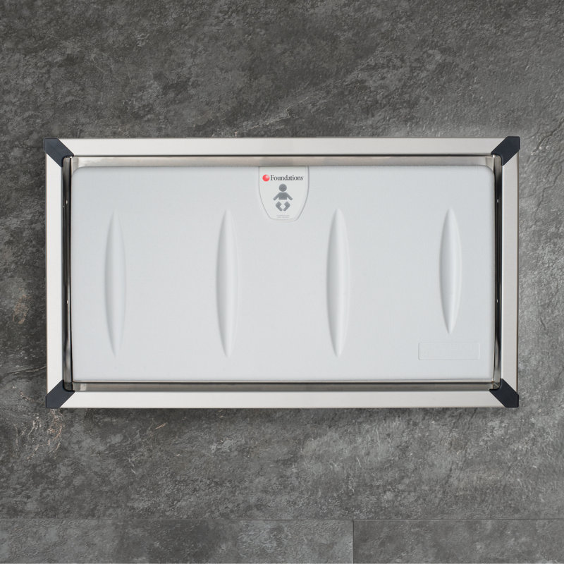 Foundations Horizontal Classic Recessed Stainless Steel Flange Baby Changing Station