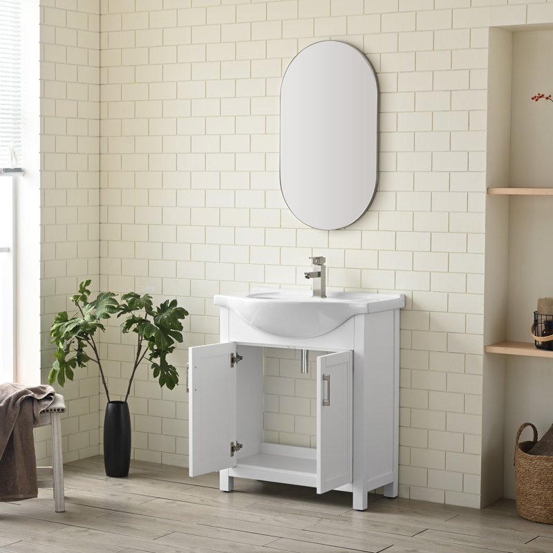 Boesch 30" Single Bathroom Vanity with Ceramic Top, White