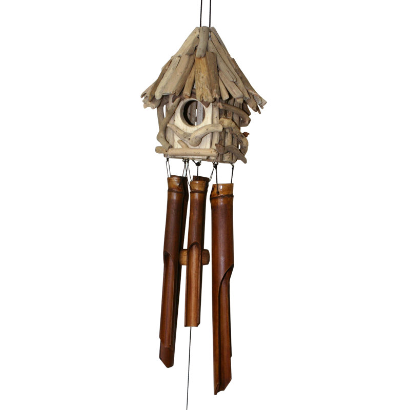 Carillon à vent en bambou bois flottant nichoir Royston