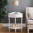Coastal Solid Wood Corner Wedge Table With Drawer And Shelf - Cottage White For Entryways, Hallways, Small Spaces