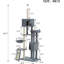 105" Grey Multi-Level Cat Tree with Perches, Caves & Scratching Board – Indoor Cat Tower Furniture