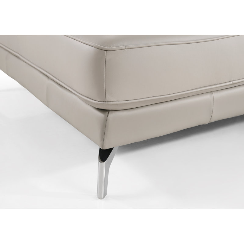 Upholstered L-Shaped Sectional, Light Gray , Right Hand Facing
