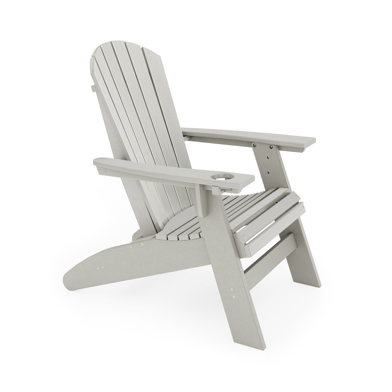 Dark Gray Adirondack Chair – Sturdy HDPE Poly Lumber For Poolside, Patio, And Garden Relaxation, Dark Gray
