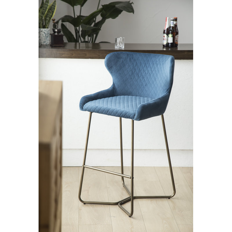 Falls Upholstered Counter Stool, Blue