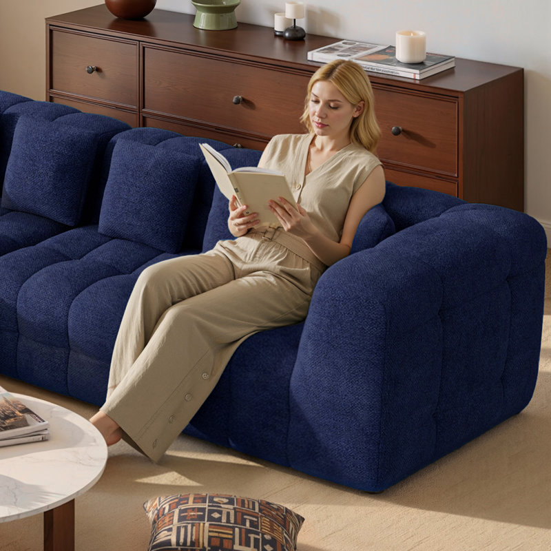 Canapé modulaire Boneless Couch, Polyester bleu marine