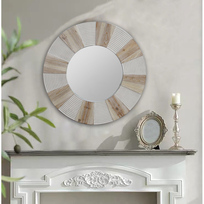 Gattilier Engineered Wood Round Wall Mirror