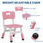Table pour enfants 4 en 1 et 2 chaises réglables, bloc de construction réversible double face et plateau de table graffiti, bureau polyvalent pour tout-petits de 3 à 10 ans, cadeau idéal pour les garçons et les filles, rose-1724242485