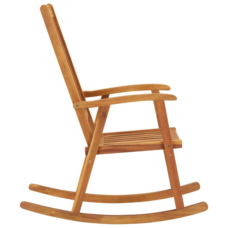 Chaise berçante pour l'extérieur en bois massif, Marron