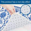 Ensemble de 2 tapis de cuisine damassés à motif floral bleu
